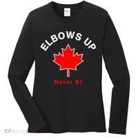 Elbows Up Never 51 Canada Flag Stand Strong Women's Long Sleeve Shirt thumb 0