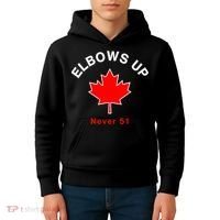 Elbows Up Never 51 Canada Flag Stand Strong Kids Hoodie thumb 4