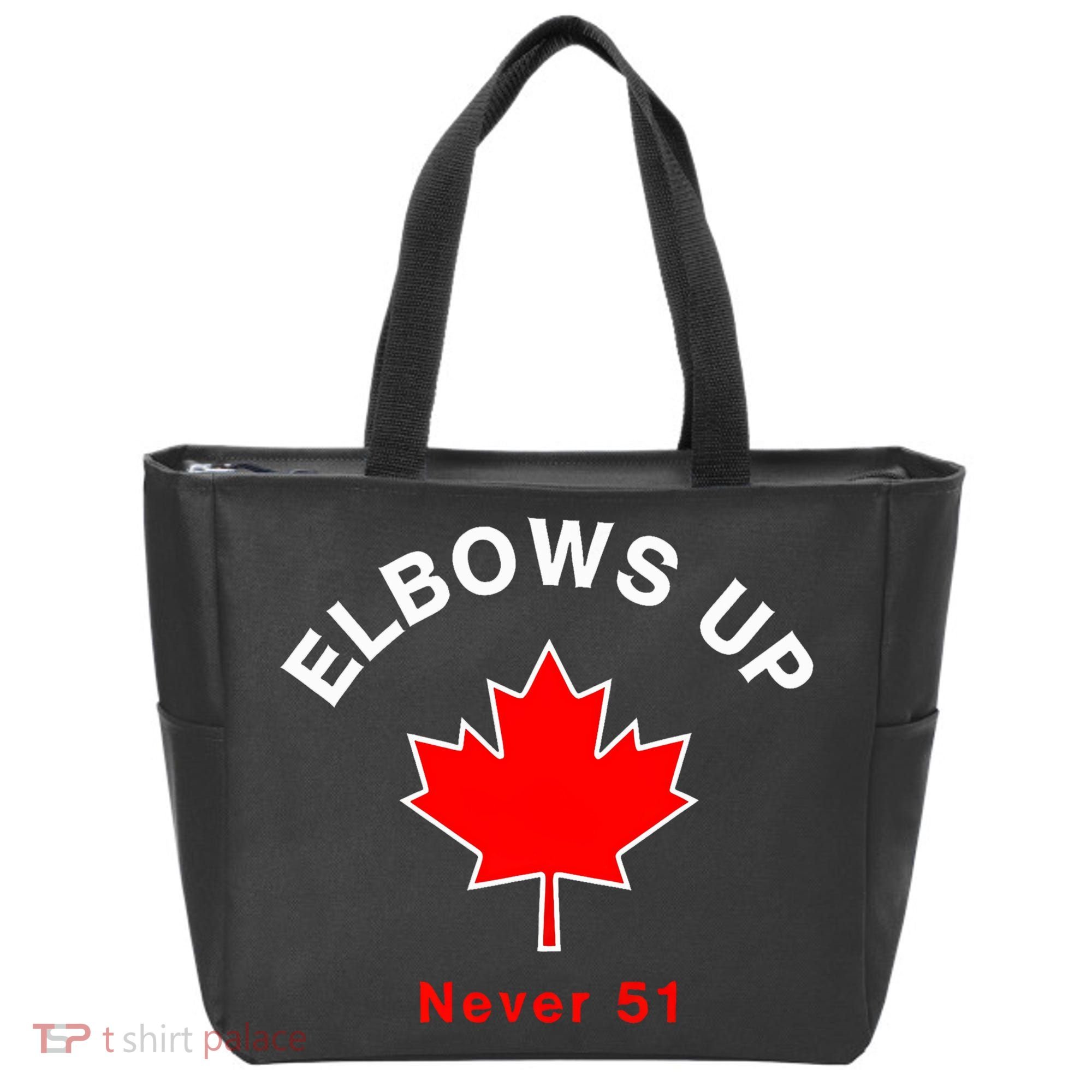 Elbows Up Never 51 Canada Flag Stand Strong Tote Bag