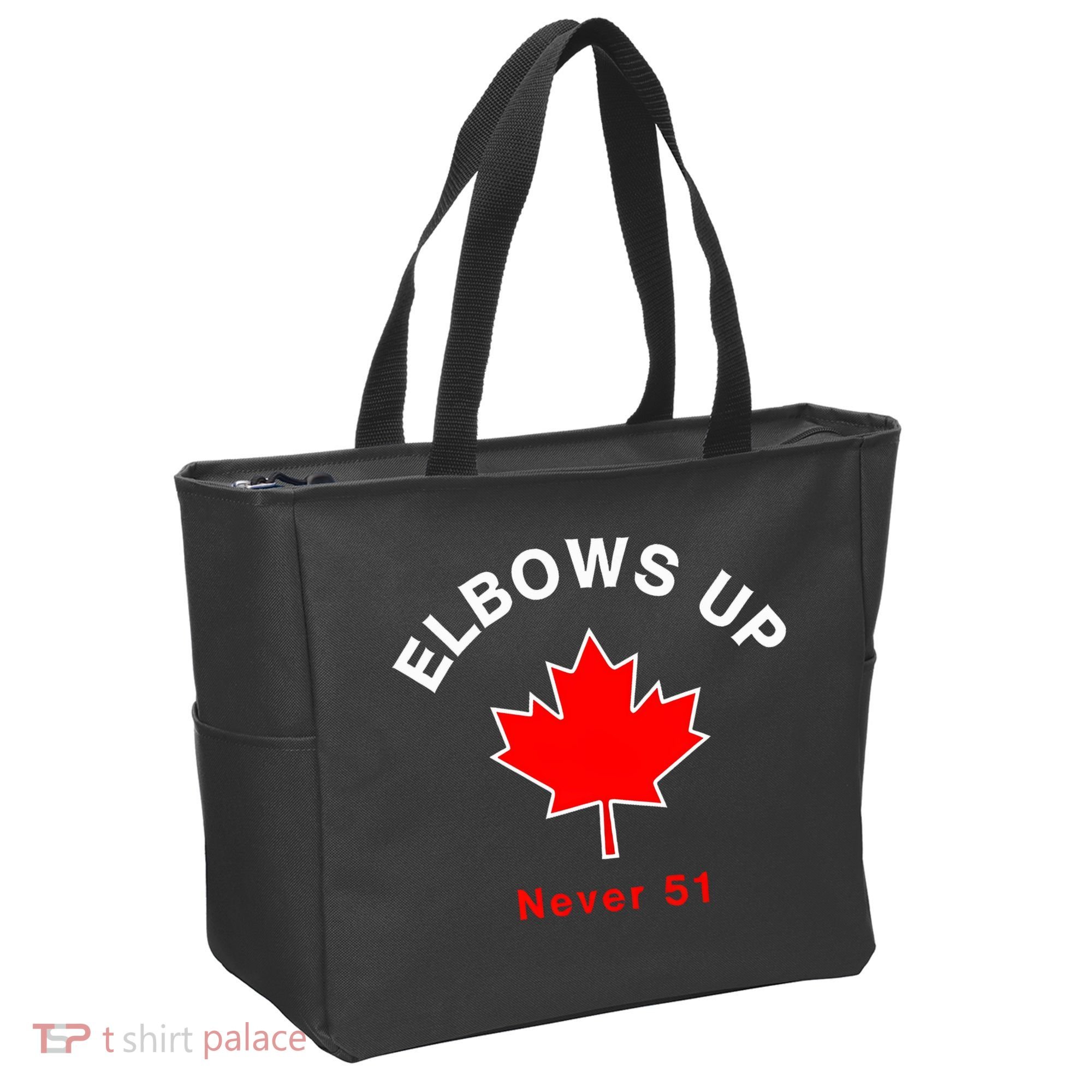 Elbows Up Never 51 Canada Flag Stand Strong Tote Bag