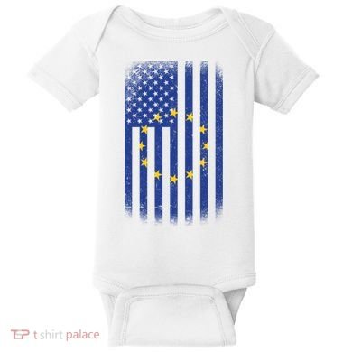 Vintage European Flag Baby Bodysuit