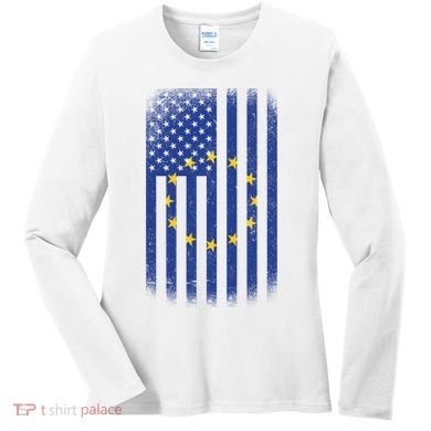 Vintage European Flag Women's Long Sleeve Shirt