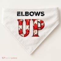 Elbows Up Proud Canadians Against Tariffs USA-Made Doggie Bandana thumb 0