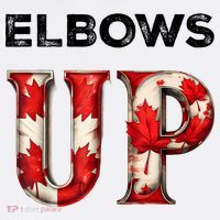 Elbows Up Proud Canadians Against Tariffs Button thumb 1