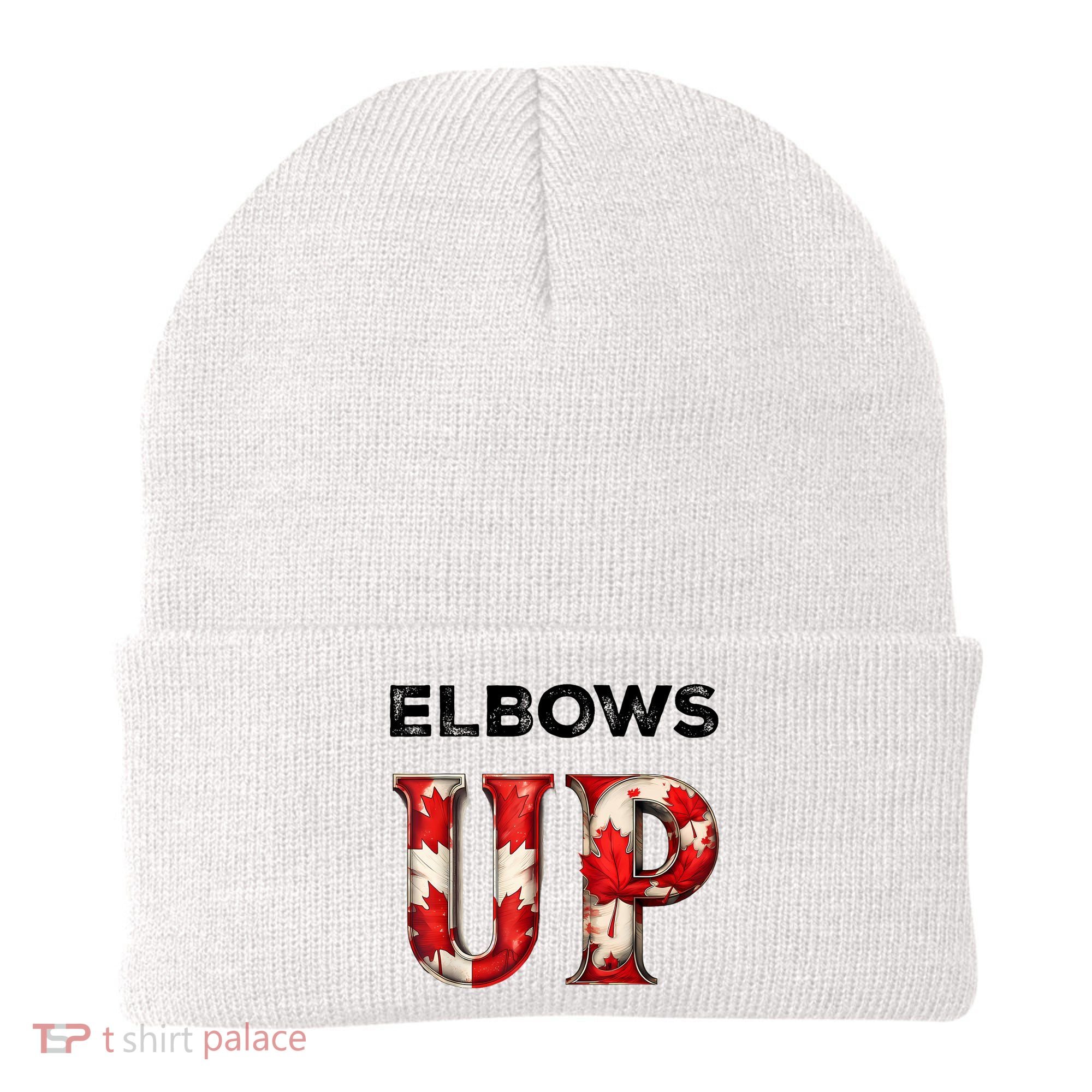 Elbows Up Proud Canadians Against Tariffs Beanie