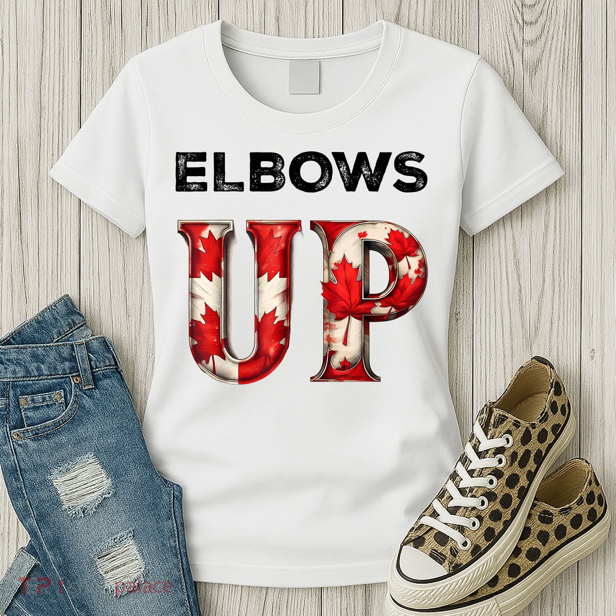 Elbows Up Proud Canadians Against Tariffs Women's T-Shirt