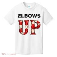 Elbows Up Proud Canadians Against Tariffs Kids T-Shirt thumb 0