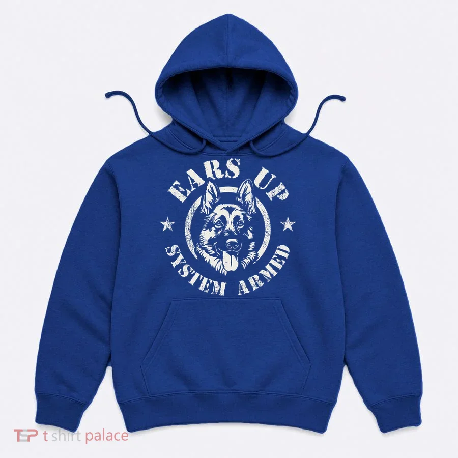 Ears Up System Armed German Shepherd Canine Dog Hoodie