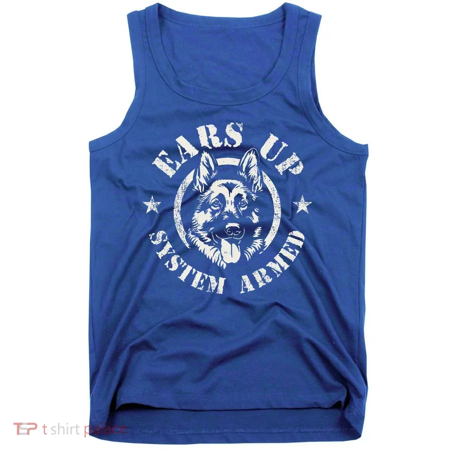 Ears Up System Armed German Shepherd Canine Dog Tank Top