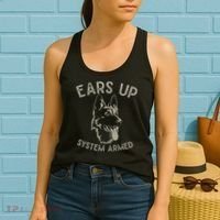 Ears Up System Armed Dog Lover Gift Animal German Shepherd Women's Tank Top thumb 2