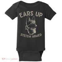 Ears Up System Armed Dog Lover Gift Animal German Shepherd Baby Bodysuit thumb 0