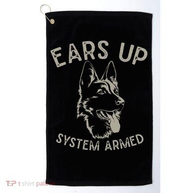 Ears Up System Armed Dog Lover Gift Animal German Shepherd Golf Towel