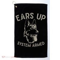 Ears Up System Armed Dog Lover Gift Animal German Shepherd Golf Towel thumb 0