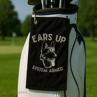 Ears Up System Armed Dog Lover Gift Animal German Shepherd Golf Towel thumb 2