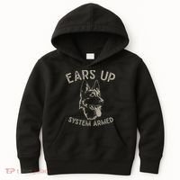 Ears Up System Armed Dog Lover Gift Animal German Shepherd Kids Hoodie thumb 0