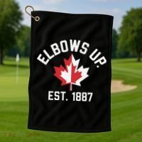 Elbows Up Strong Canada Est 1867 Proud Canadian Golf Towel thumb 1
