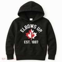 Elbows Up Strong Canada Est 1867 Proud Canadian Kids Hoodie thumb 0