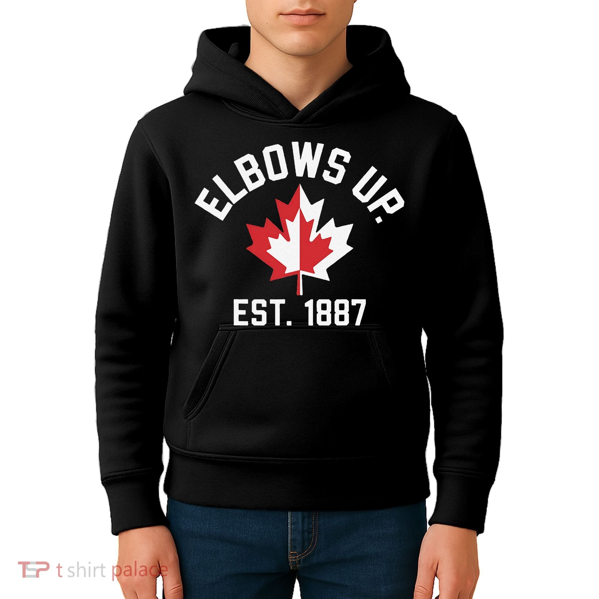 Elbows Up Strong Canada Est 1867 Proud Canadian Kids Hoodie