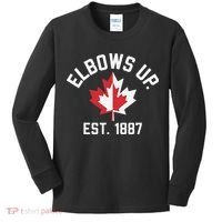 Elbows Up Strong Canada Est 1867 Proud Canadian Kids Long Sleeve Shirt thumb 0