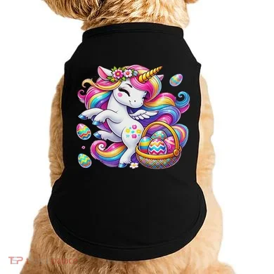 Easter Unicorn With Eggs Happy Easter Cute Doggie Tank