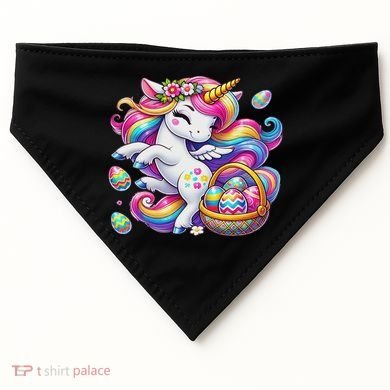 Easter Unicorn With Eggs Happy Easter Cute USA-Made Doggie Bandana