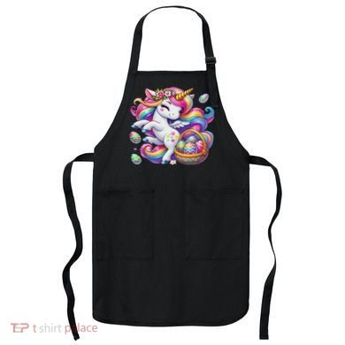 Easter Unicorn With Eggs Happy Easter Cute Apron