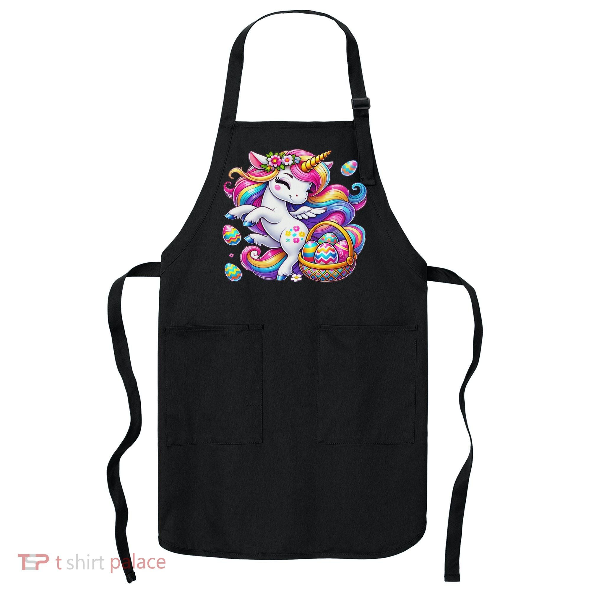 Easter Unicorn With Eggs Happy Easter Cute Apron
