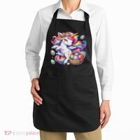 Easter Unicorn With Eggs Happy Easter Cute Apron thumb 2