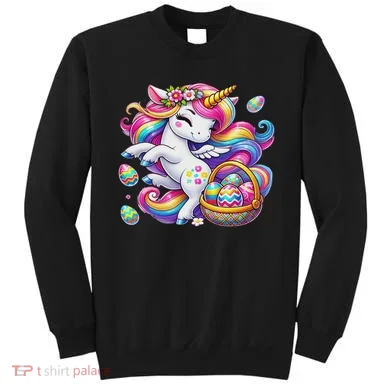 Easter Unicorn With Eggs Happy Easter Cute Sweatshirt