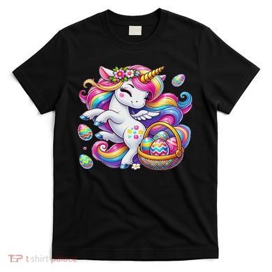 Easter Unicorn With Eggs Happy Easter Cute T-Shirt