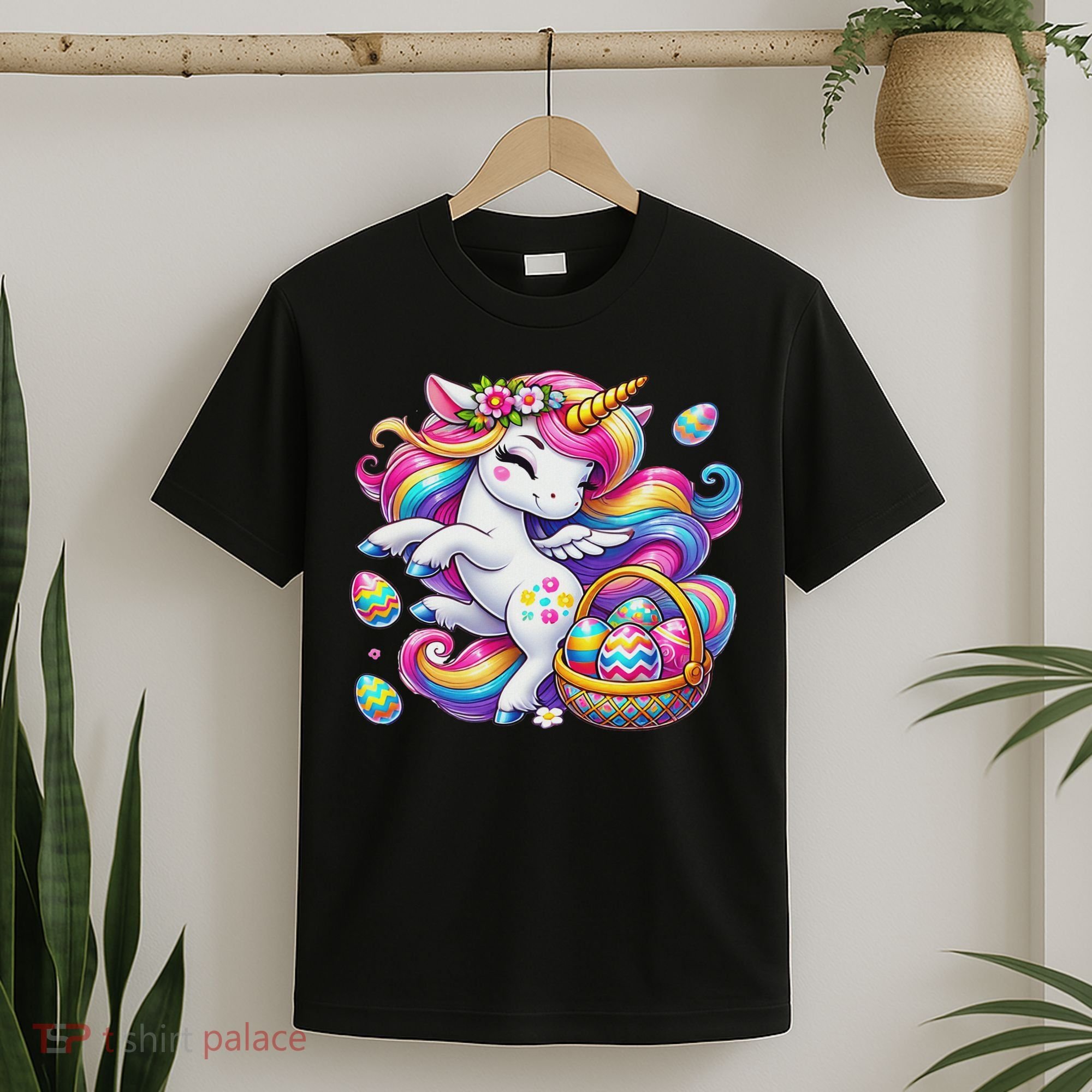 Easter Unicorn With Eggs Happy Easter Cute T-Shirt