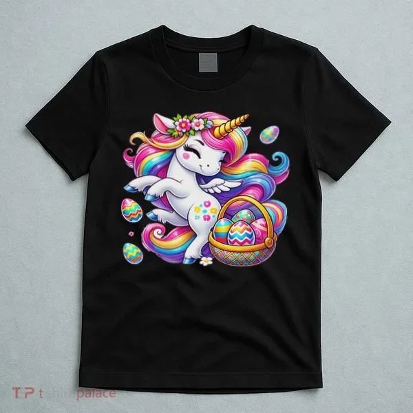 Easter Unicorn With Eggs Happy Easter Cute T-Shirt