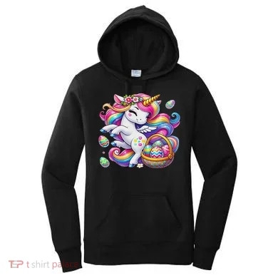 Easter Unicorn With Eggs Happy Easter Cute Women's Hoodie