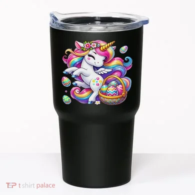 Easter Unicorn With Eggs Happy Easter Cute Tumbler