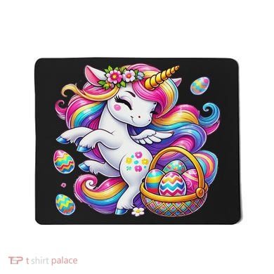 Easter Unicorn With Eggs Happy Easter Cute Mousepad