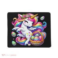 Easter Unicorn With Eggs Happy Easter Cute Mousepad thumb 0