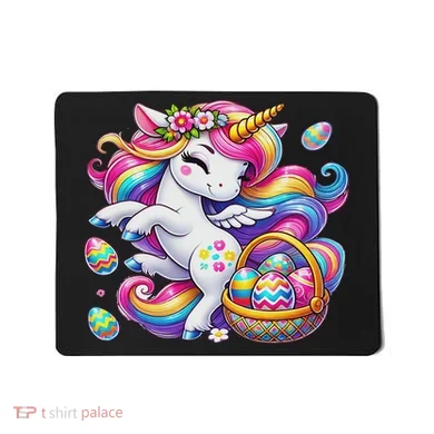 Easter Unicorn With Eggs Happy Easter Cute Mousepad