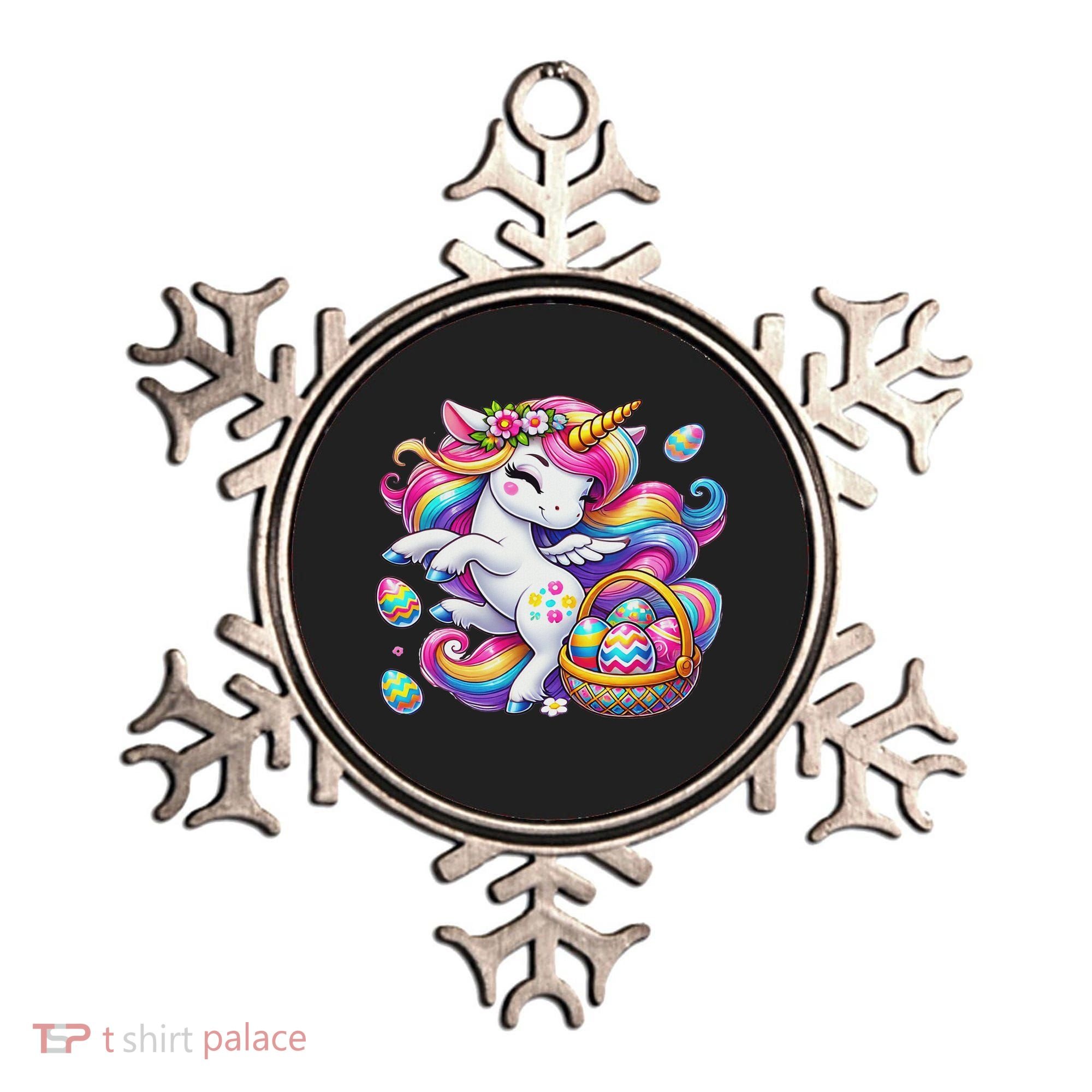 Easter Unicorn With Eggs Happy Easter Cute Ornament