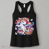 Easter Unicorn With Eggs Happy Easter Cute Women's Tank Top thumb 3
