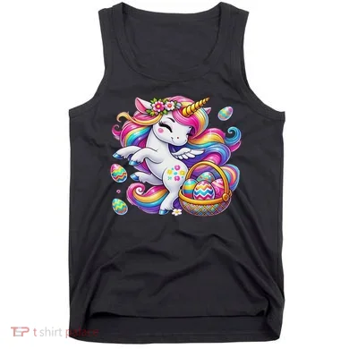 Easter Unicorn With Eggs Happy Easter Cute Tank Top