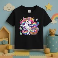 Easter Unicorn With Eggs Happy Easter Cute Toddler T-Shirt thumb 3