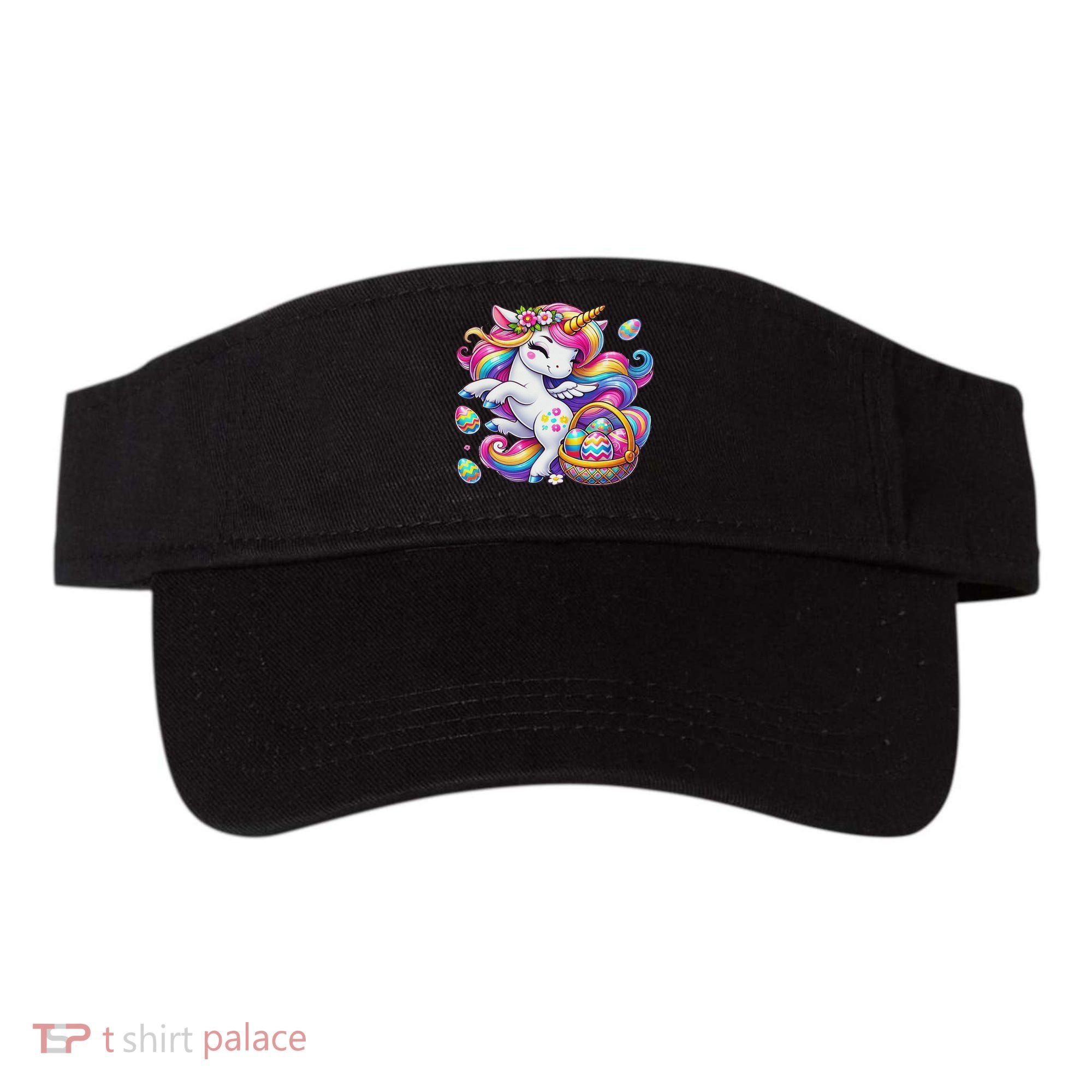 Easter Unicorn With Eggs Happy Easter Cute Visor