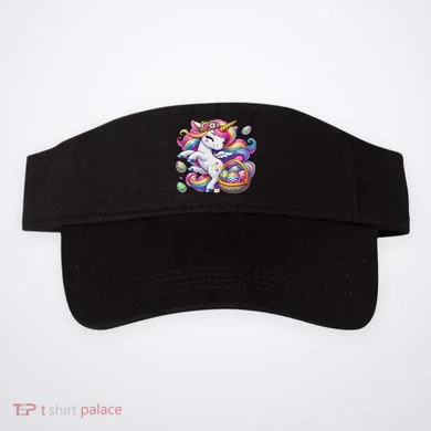 Easter Unicorn With Eggs Happy Easter Cute Visor