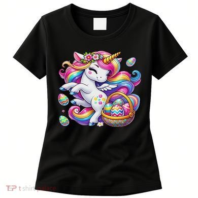 Easter Unicorn With Eggs Happy Easter Cute Women's T-Shirt