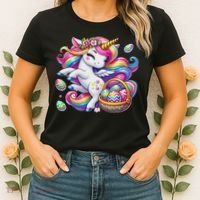 Easter Unicorn With Eggs Happy Easter Cute Women's T-Shirt thumb 2