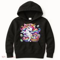 Easter Unicorn With Eggs Happy Easter Cute Kids Hoodie thumb 0