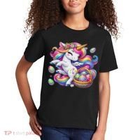 Easter Unicorn With Eggs Happy Easter Cute Kids T-Shirt thumb 2