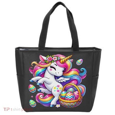 Easter Unicorn With Eggs Happy Easter Cute Bag