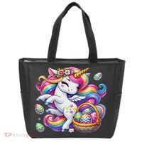Easter Unicorn With Eggs Happy Easter Cute Tote Bag thumb 0