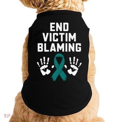 End Victim Blaming Funny Sexual Assault Awareness Month Doggie Tank